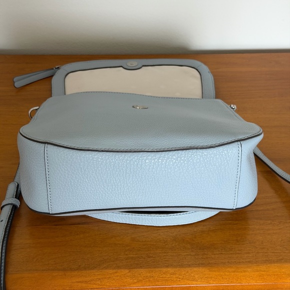 Kate Spade Polly Flap Convertible Medium Light Blue Leather Crossbody Bag - Picture 6 of 15